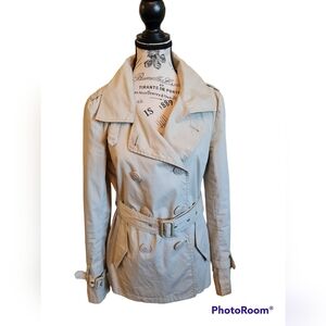 Smart Set Vintage Y2K Lightweight Double Breast Hop Length Trench/Rain Coat